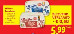 Lidl Milbona Roomboter gezouten of ongezouten aanbieding