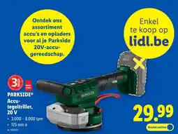 Lidl PARKSIDE Accu- tegeltriller, 20 V aanbieding