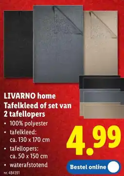 Lidl LIVARNO home Tafelkleed of set van 2 tafellopers aanbieding