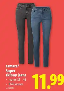 Lidl esmaraⓇ Super skinny jeans aanbieding