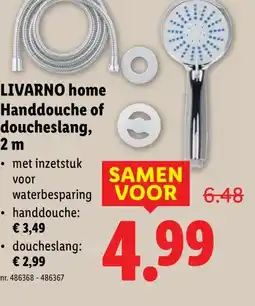 Lidl LIVARNO home Handdouche of doucheslang,2 m aanbieding