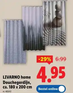 Lidl LIVARNO home Douchegordijn, ca. 180 x 200 cm aanbieding