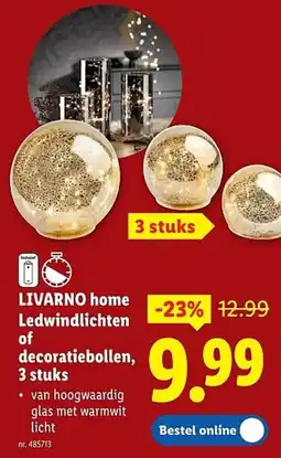 Lidl Livarno Home Ledwindlichten of Decoratiebollen aanbieding