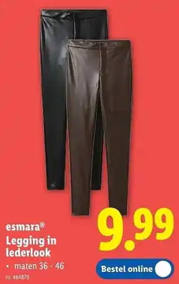 Lidl Esmara Legging in Lederlook aanbieding