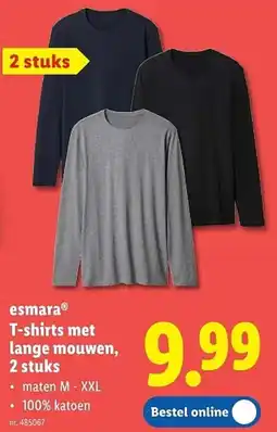 Lidl Esmara T-shirts met Lange Mouwen aanbieding