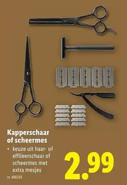 Lidl Kapperschaar of scheermes aanbieding