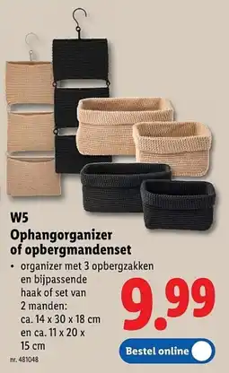 Lidl W5 Ophangorganizer of opbergmandenset aanbieding