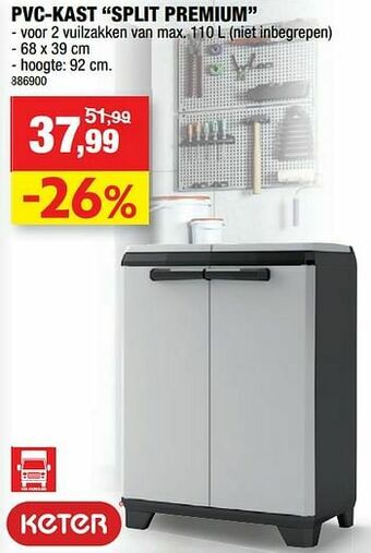 Hubo Pvc-kast split premium aanbieding
