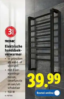 Lidl Tronic Elektrische Handdoekverwarmer aanbieding
