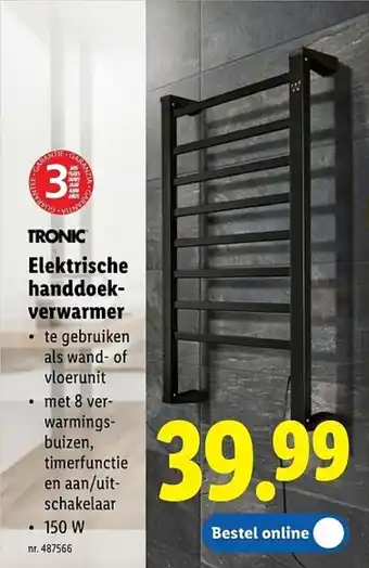 Lidl Tronic Elektrische Handdoekverwarmer aanbieding