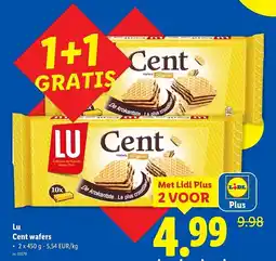Lidl LU Cent Wafers aanbieding