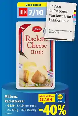 Lidl Milbona Raclettekaas aanbieding