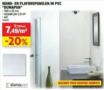 Hubo Wand- en plafondpanelen in pvc dumapan aanbieding