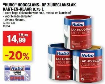 Hubo Hubo hoogglans- of zijdeglanslak kant-en-klaar aanbieding