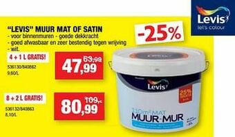 Hubo Levis muur mat of satin aanbieding