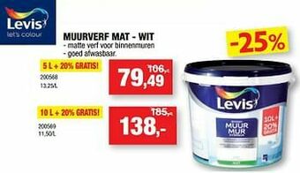 Hubo Muurverf mat - wit aanbieding
