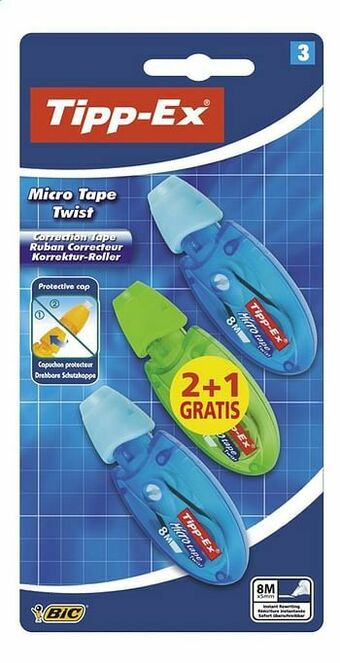 Dreamland Tipp-Ex correctieroller Micro Tape Twist - 3 stuks aanbieding