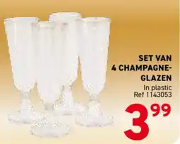 Trafic Set van 4 champagne- glazen aanbieding