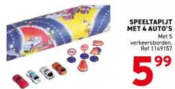 Trafic Speeltapijt met 4 auto's aanbieding