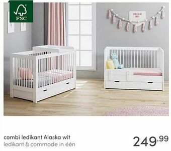 Baby & Tiener Combi ledikant alaska wit aanbieding