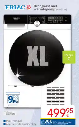 Eldi Friac Droogkast met warmtepomp DKW9010E aanbieding