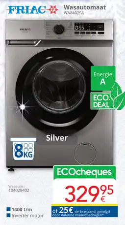 Eldi Friac Wasautomaat WA8402SA aanbieding