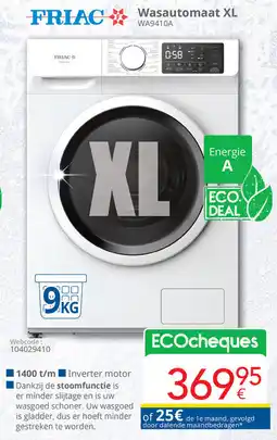 Eldi Friac Wasautomaat XL WA9410A aanbieding