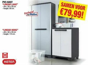Hubo Pvc-kast linear laag + linear hoog aanbieding