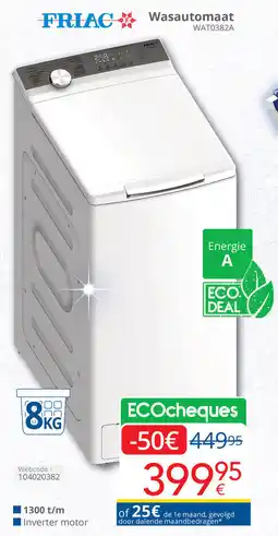 Eldi Friac wasautomaat WAT0382A aanbieding