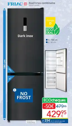 Eldi Friac Koel/vries combinatie UD3455DIXNF aanbieding