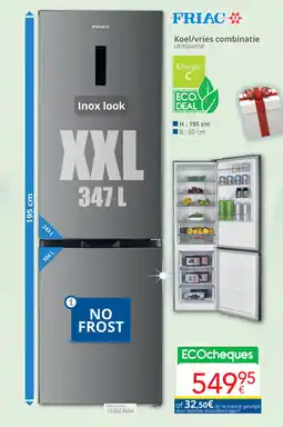 Eldi Friac Koel/vries combinatie UD36041XNF aanbieding