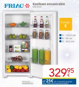 Eldi Friac Koelkast encastrable ICO 0125 aanbieding