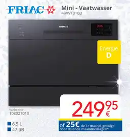 Eldi Friac Mini - Vaatwasser MVW1010B aanbieding