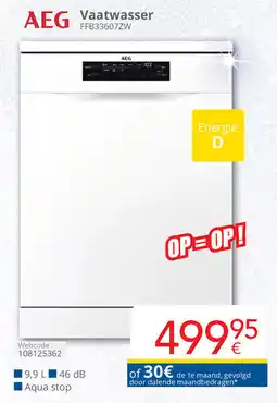 Eldi AEG Vaatwasser FFB33607ZW aanbieding