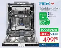 Eldi Friac Volledig integreerbare vaatwasser FIVW5500L aanbieding