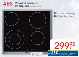 Eldi AEG Vitrokeramische kookplaat HK624010XB aanbieding