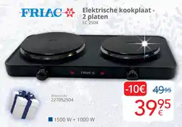 Eldi Friac Elektrische kookplaat 2 platen EC 2504 aanbieding