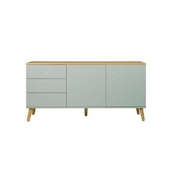 Tenzo dressoir Dot - lichtgroen/eikenkleur - 79x162x43 cm - Leen Bakker