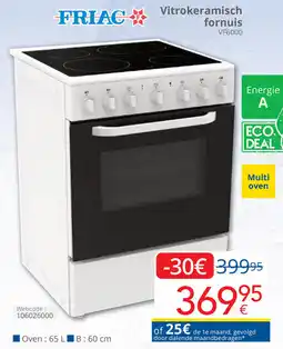 Eldi Friac Vitrokeramisch fornuis VF6000 aanbieding