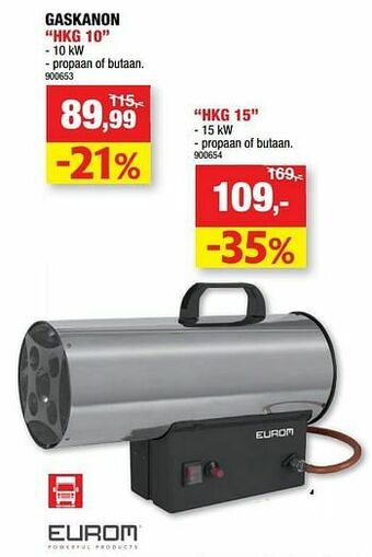 Hubo Eurom gaskanon hkg 10 aanbieding