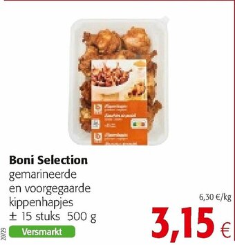 Colruyt Boni Selection gemarineerde en voorgegaarde kippenhapjes aanbieding