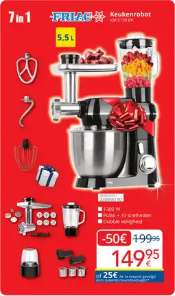 Eldi Friac keukenrobot KM 5130 BK aanbieding