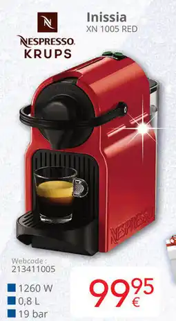 Eldi Nespresso krups Inissia XN 1005 RED aanbieding