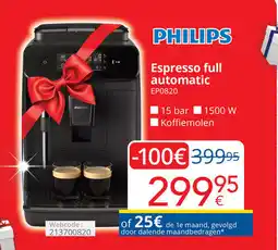 Eldi Philips Espresso full automatic EP0820 aanbieding