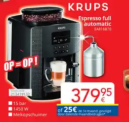 Eldi Krups Espresso full automatic EA816B70 aanbieding