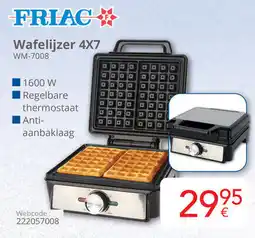 Eldi Friac Wafelijzer 4X7 WM-7008 aanbieding