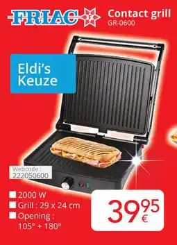 Eldi Friac contact grill GR-0600 aanbieding