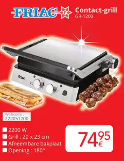 Eldi Friac contact-grill GR-1200 aanbieding