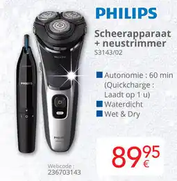Eldi Philips Scheerapparaat + neustrimmer S3143/02 aanbieding