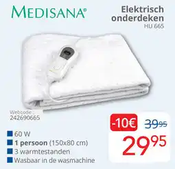 Eldi Medisana Elektrisch onderdeken HU 665 aanbieding